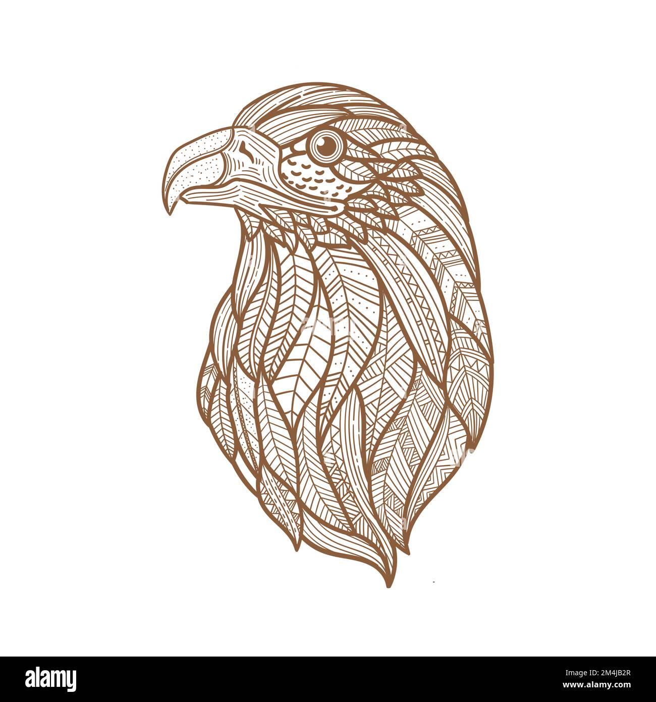Ein Vektor einer ethnischen Adlerkopfskizze Stock Vektor