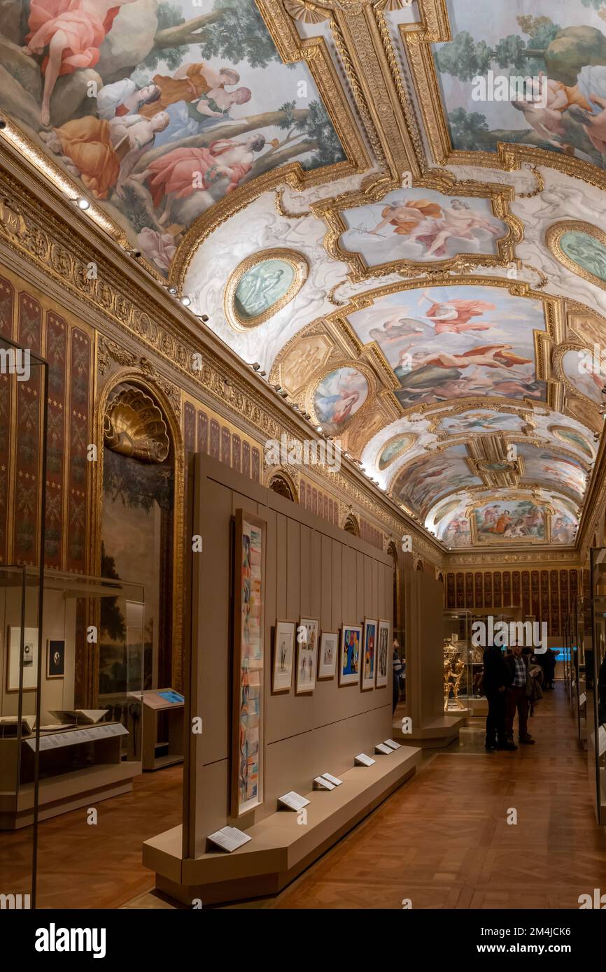 Bibliotheque Nationale de France Richelieu. Blick auf einen Museumsraum Stockfoto