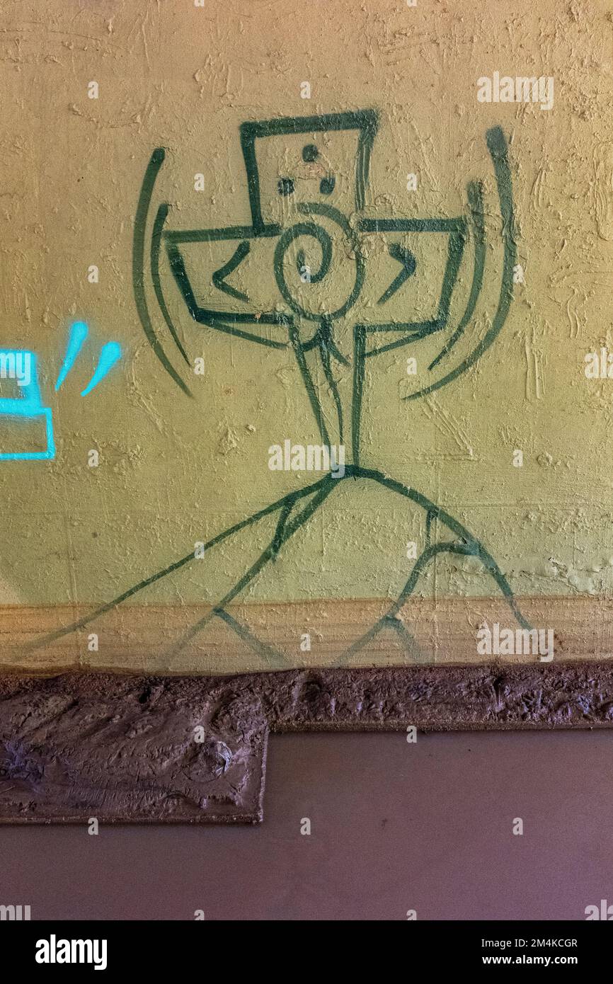 Graffiti unter der Central Avenue (alias Route 66) durch Albuquerque, New Mexico Stockfoto