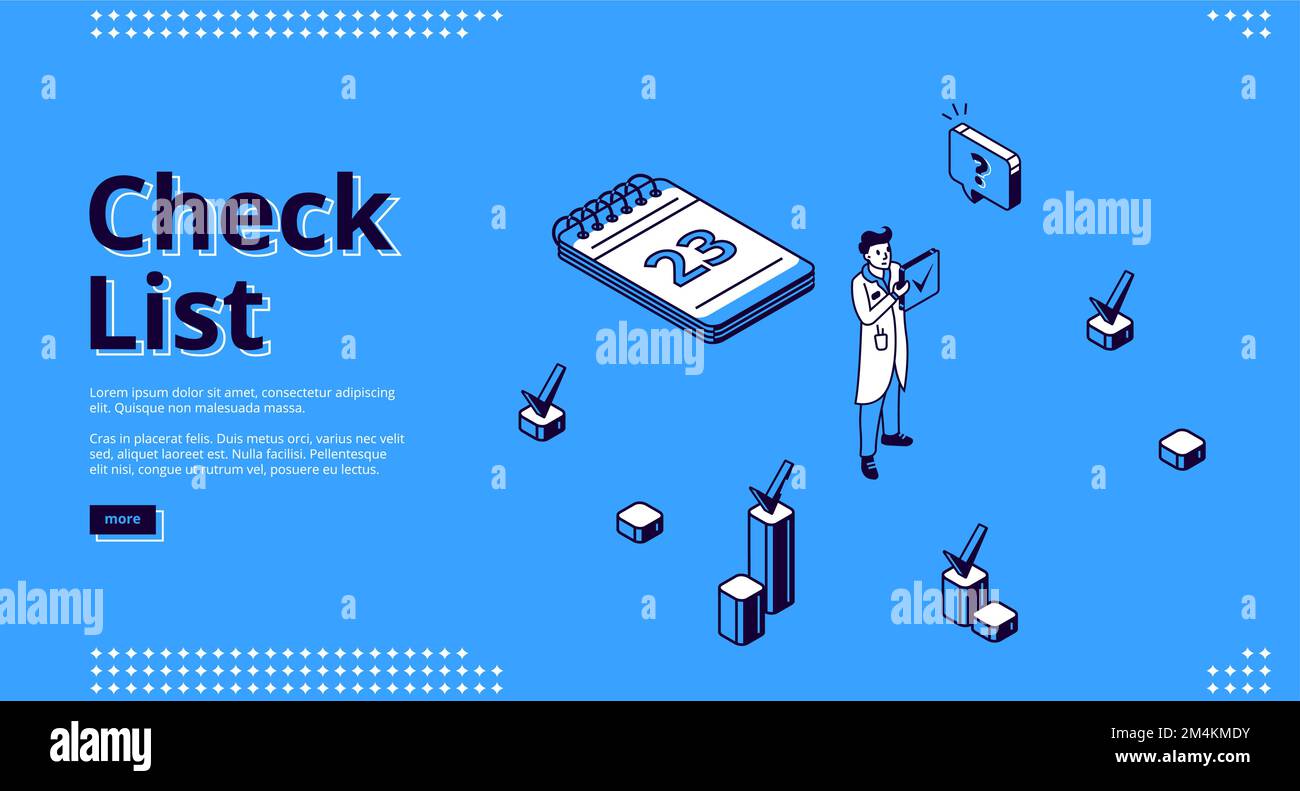 Banner Checkliste. Konzept der Geschäftsorganisation und abgeschlossene 