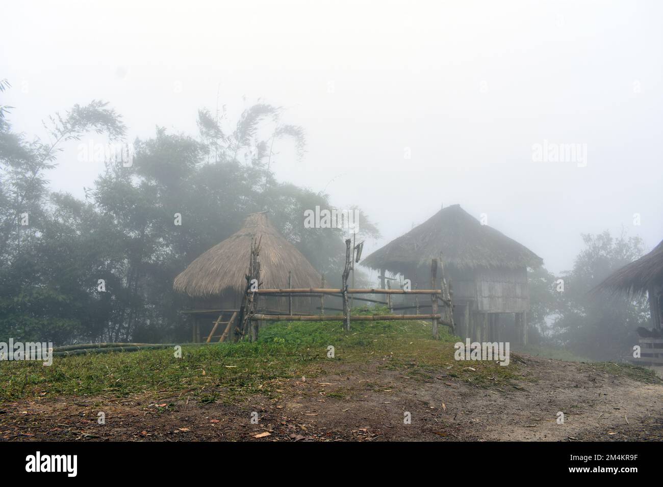 Osttimor, Bild des traditionellen Hauses in Osttimor. Hervorragende lokale Architektur und traditionelle Dekoration. Stockfoto