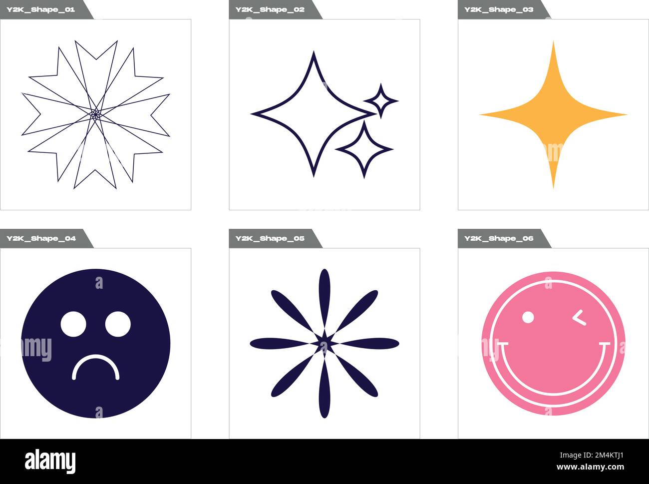 Vektorgrafik-Elemente Festgelegt. Trendige geometrische postmoderne Figuren. Elemente für die grafische Dekoration. Stock Vektor