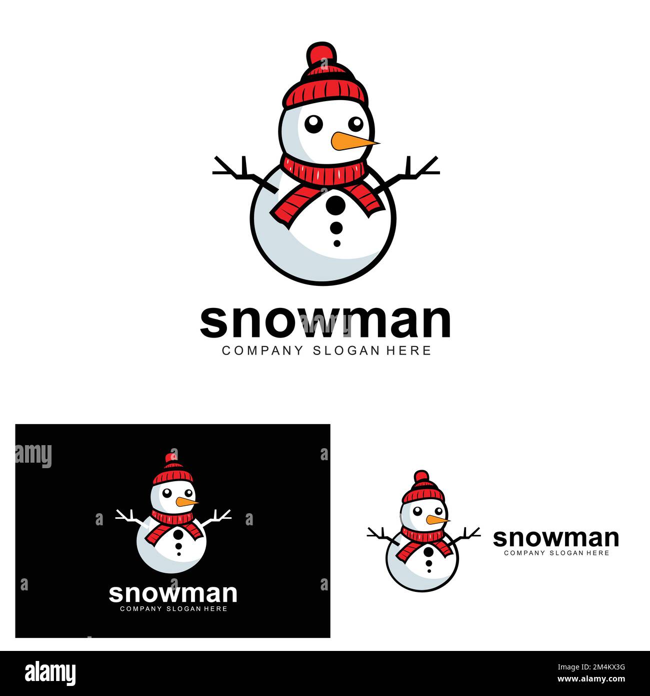 Snowman Logo, Snowman Winter Vector Und Weihnachten Winter Und Neujahr Stock Vektor