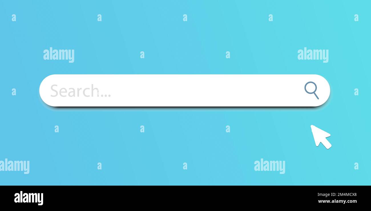 Minimale leere Suchleiste auf blauem Hintergrund. Konzept der Websuche Stock Vektor