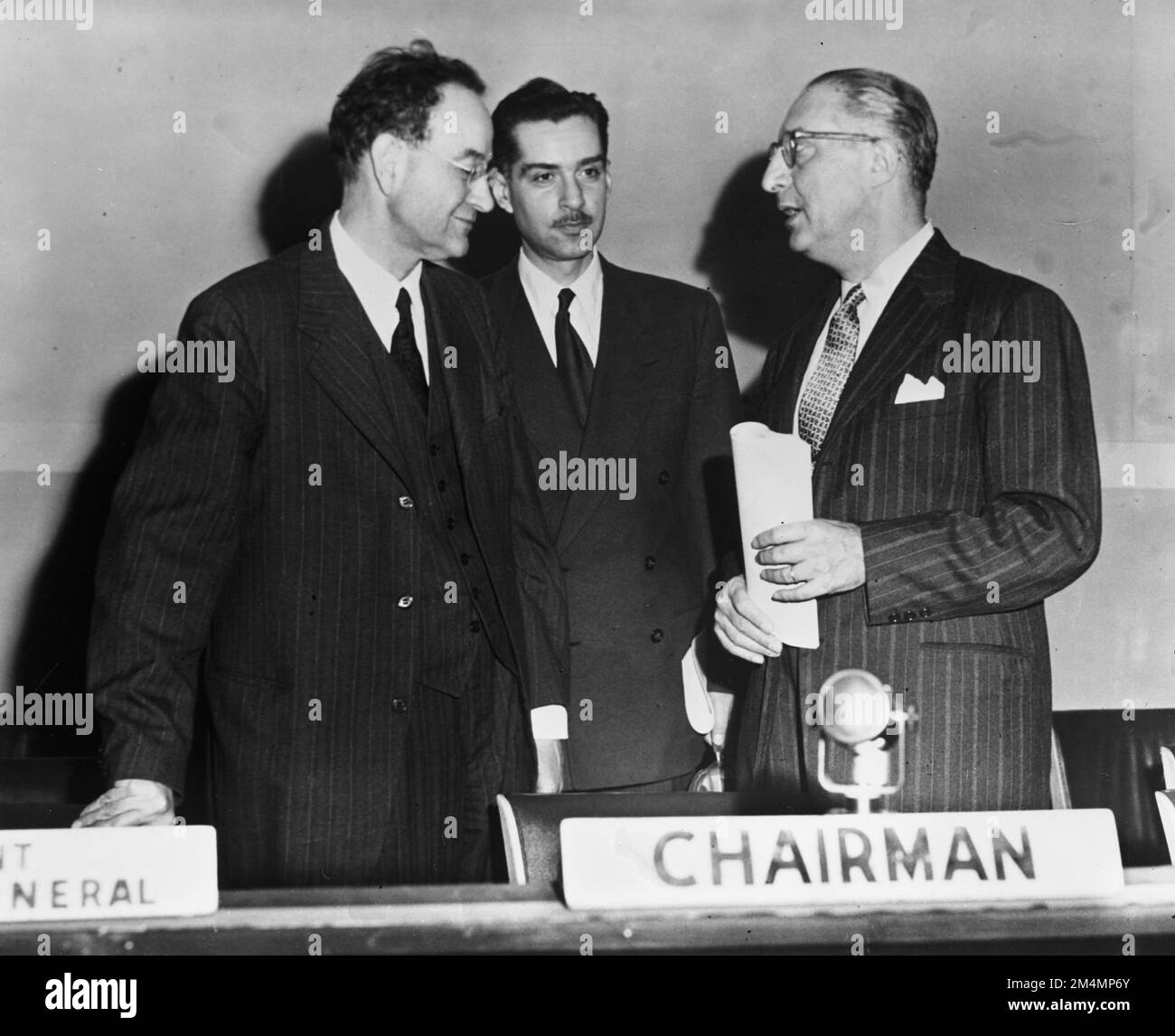 Die Vereinten Nationen - Frau Eleanor Roosevelt. Fotos von Marshall-Plan-Programmen, Ausstellungen und Personal Stockfoto