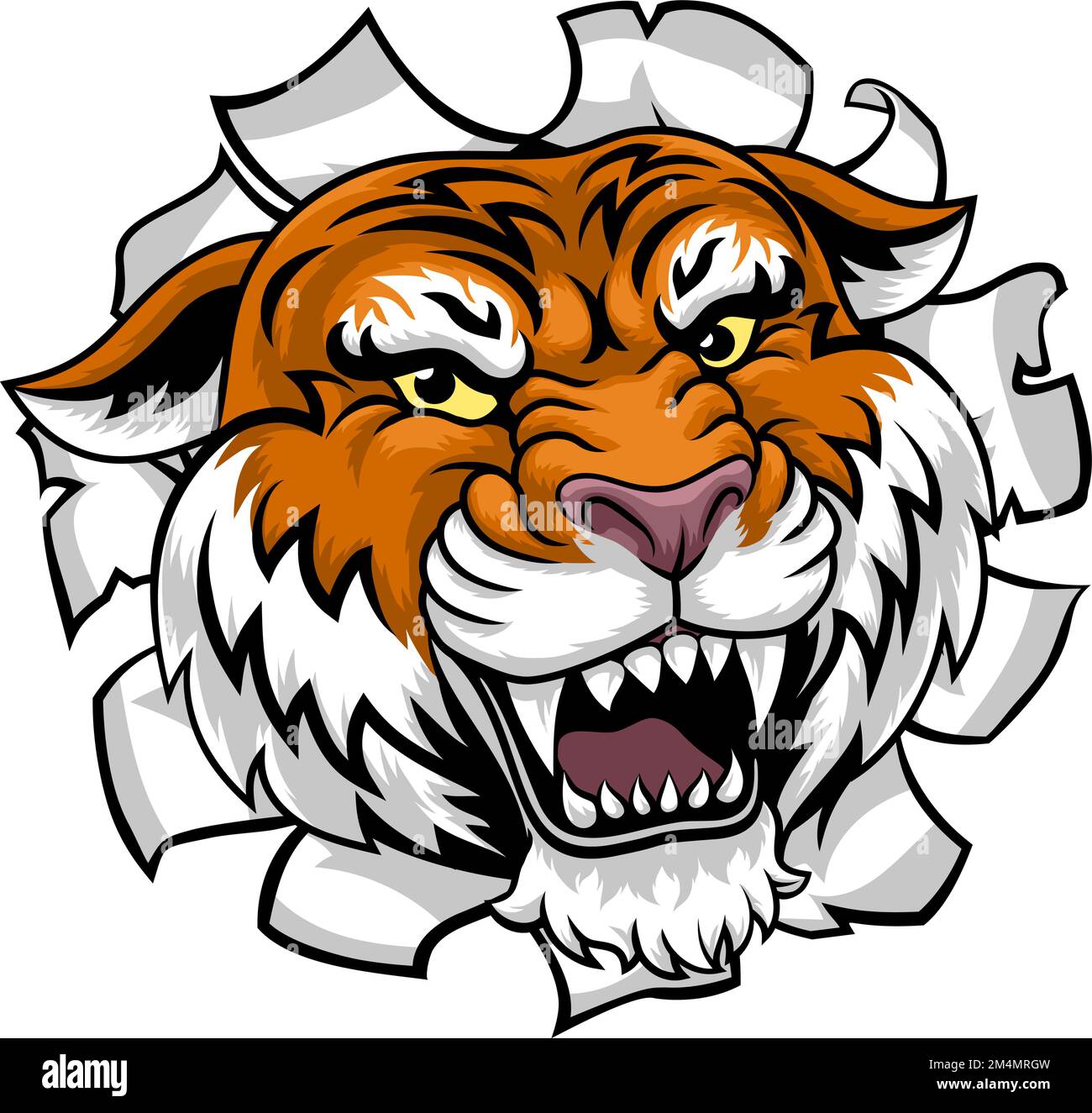 Cartoon-Maskottchen Des Tiger Animal Sports Teams Stock Vektor