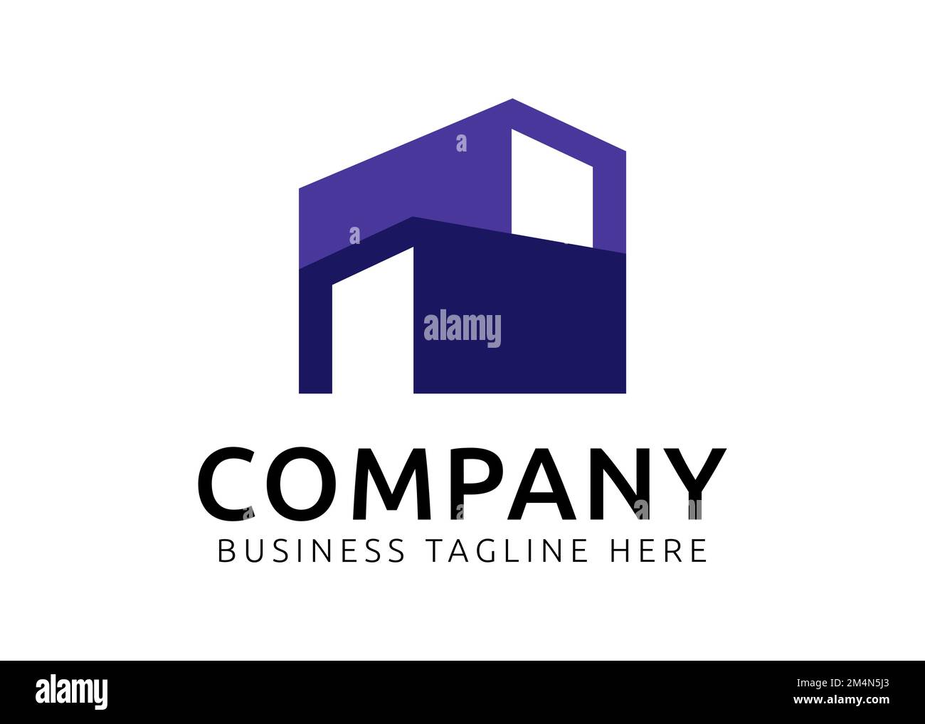 Architect und modulare minimalistische Grafikvorlage mit Logo Stock Vektor