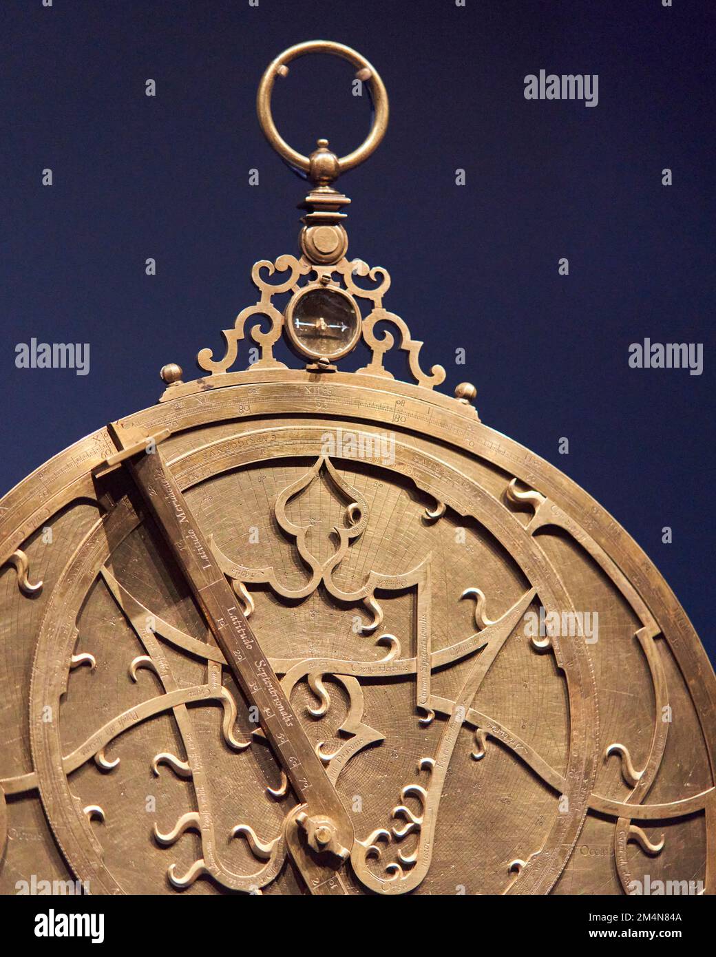 17. hundertjähriges Astrolabe, Detail. Stockfoto