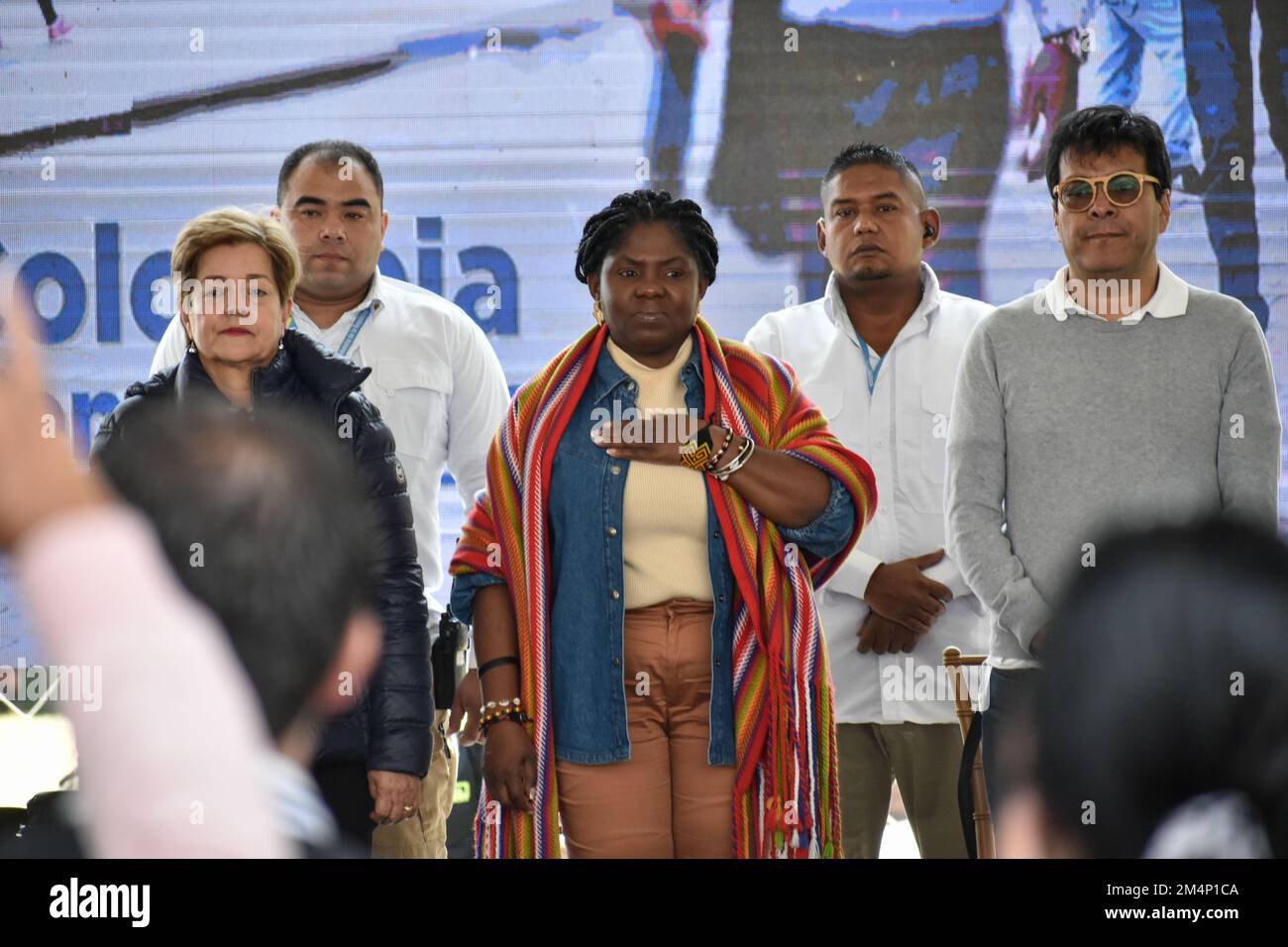 Kolumbianische Vizepräsidentin Francia Marquez während der regionalen Friedensgespräche in Kolumbien am 19. November 2022 in Pasto, Narino - Kolumbien Foto von Camilo Erasso/Long Visual Press Stockfoto