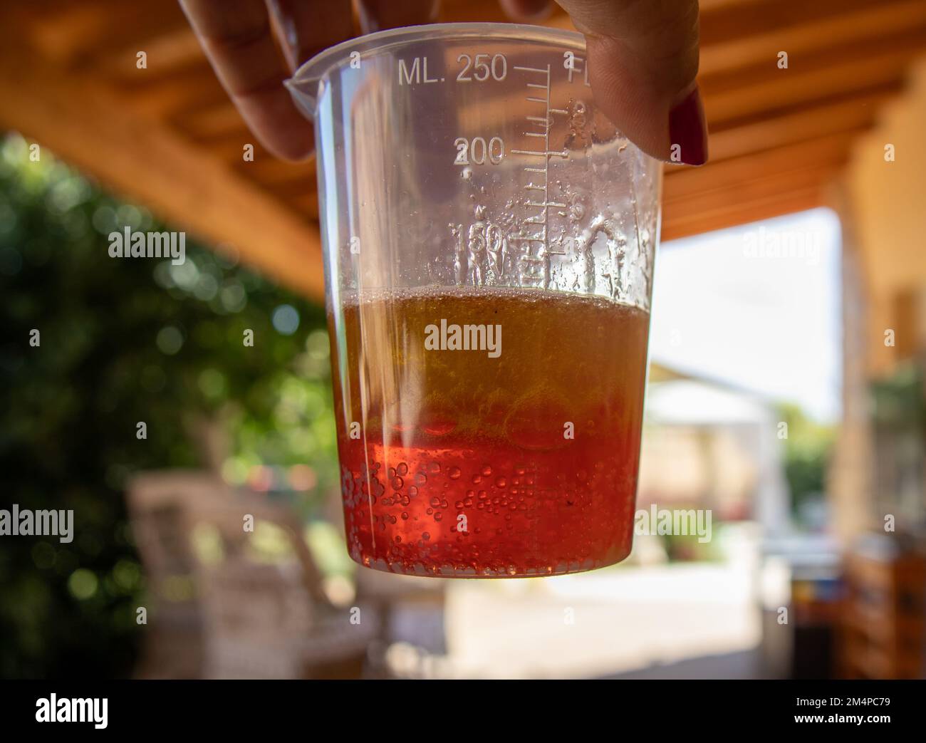 Resultado del experimento de formación de lámpara de Lava Stockfoto