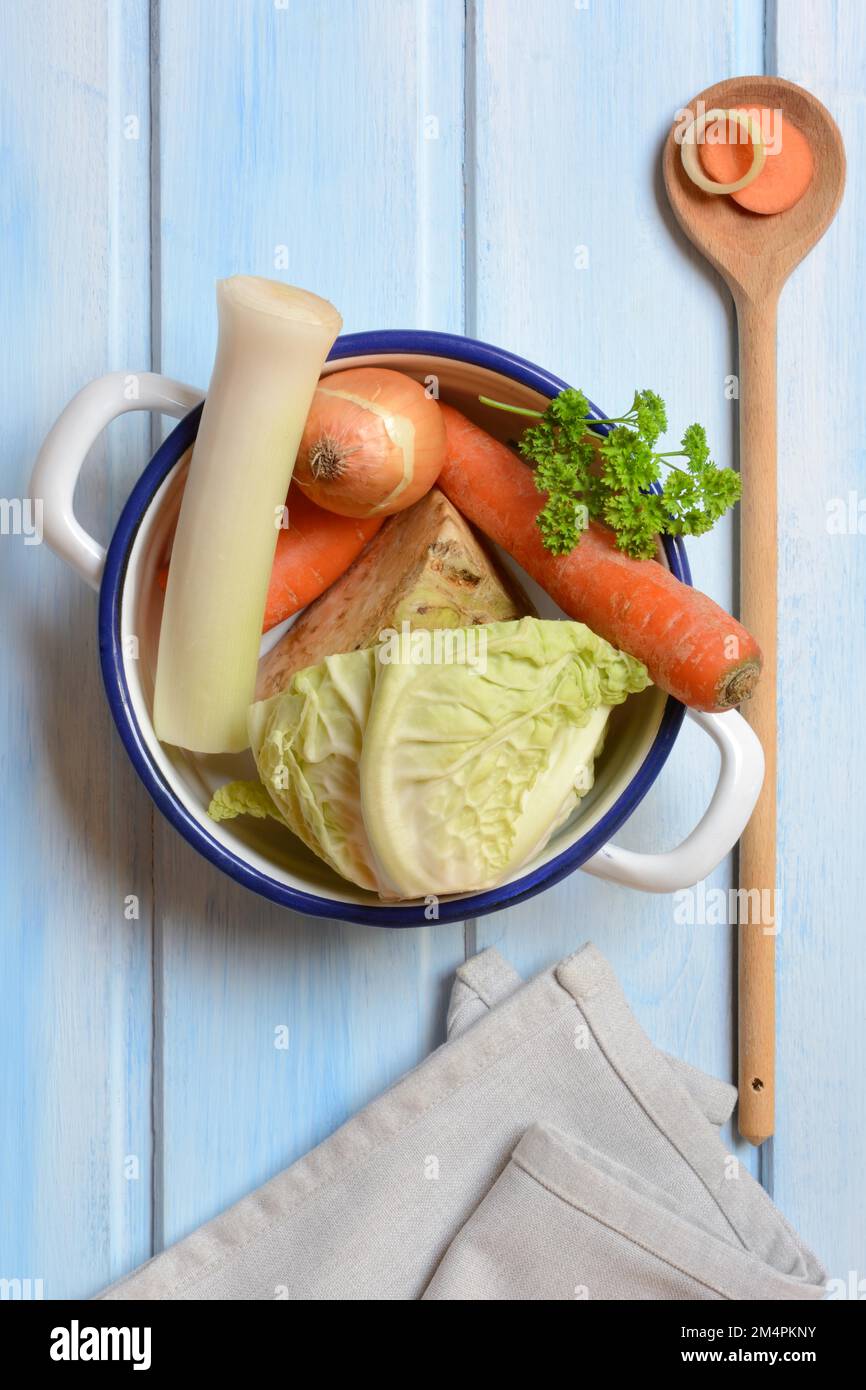 Suppe Gemüse, Suppe Gemüse in Schüssel Stockfoto