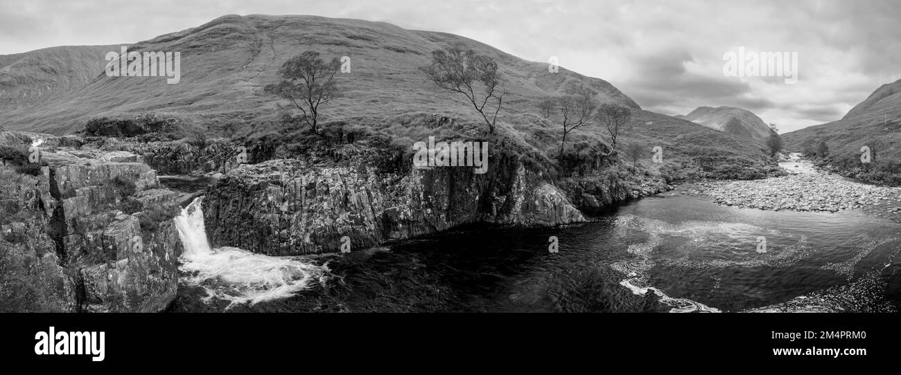 River Etive Falls, Glen Coe, Schottland, Großbritannien Stockfoto