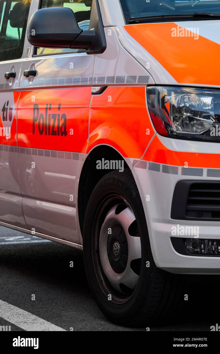 Polizeiauto, Polizia Cantonal Police Ticino, Schweiz Stockfoto