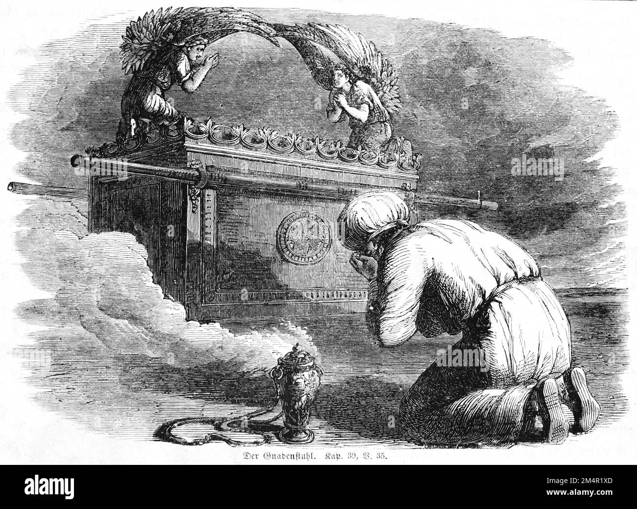 The Mercy Seat, Bibel, Altes Testament, Genesis, 2. Buch Moses, Kapitel 2, Vers 3, Mercy, verzeihen, Knie nieder, bereue, bete, frag, räuchere, Falte die Hände Stockfoto