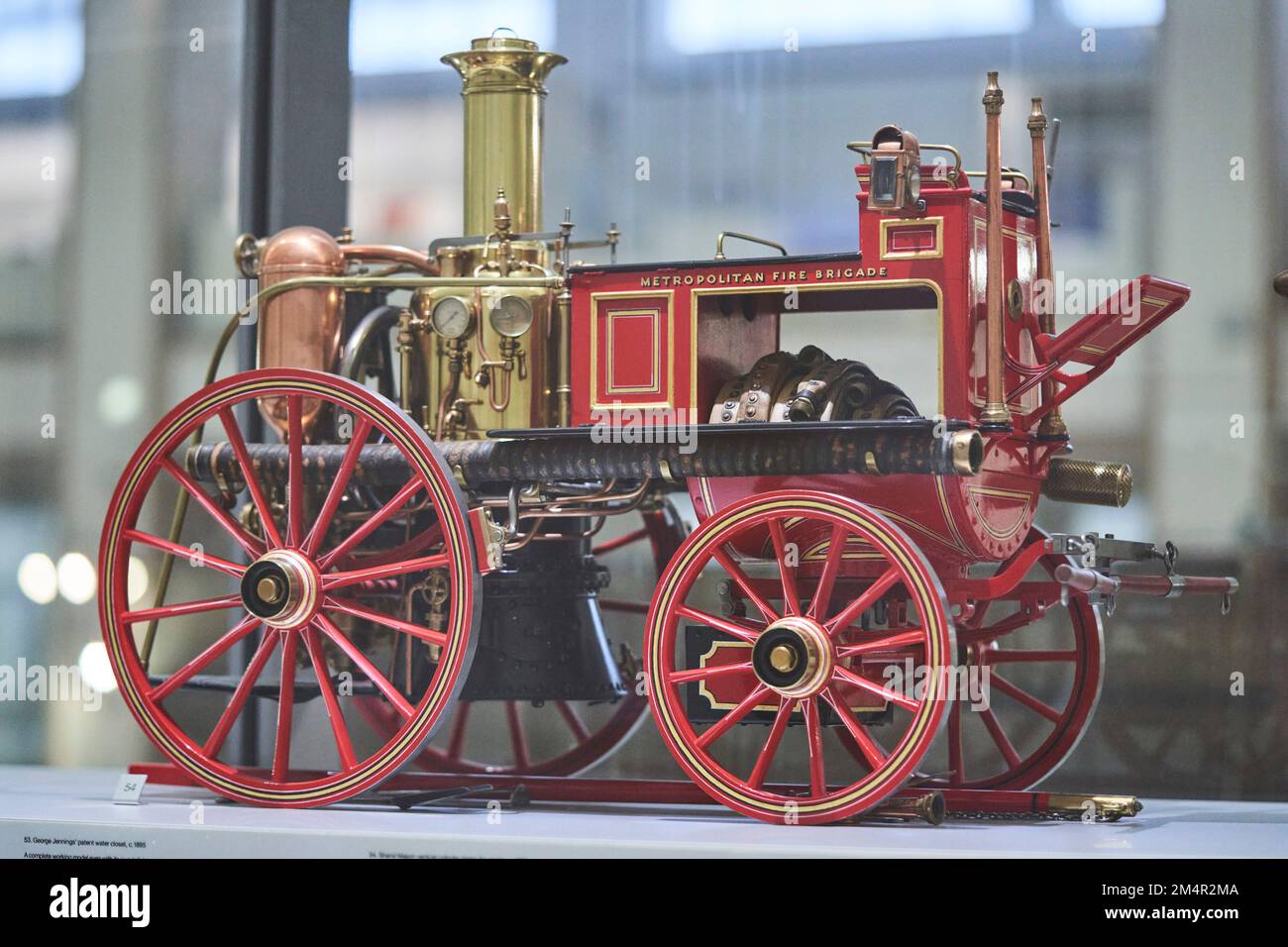 Dampf-Feuerwehrauto. Modell. Stockfoto