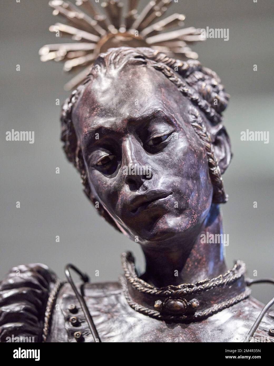 Eine Bronzeskulptur im Science Museum, London, Großbritannien Stockfoto