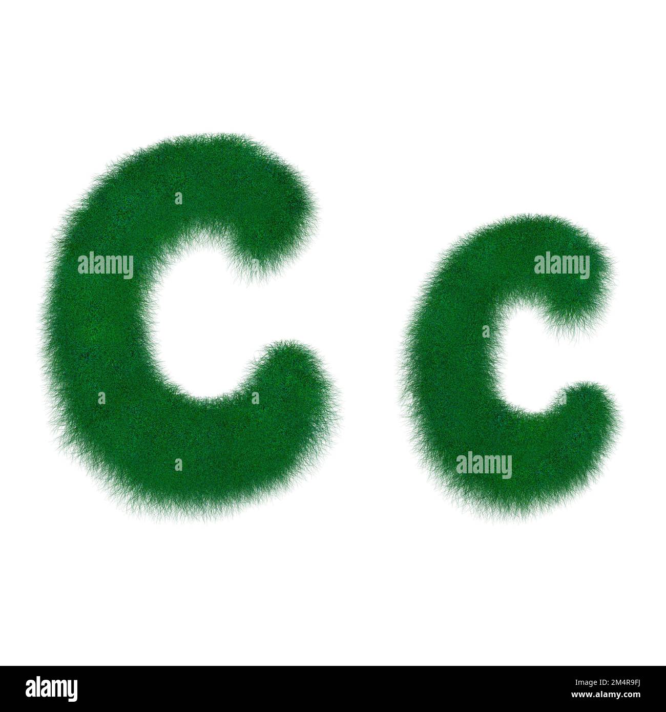 Moos grüner Buchstabe C Stockfoto