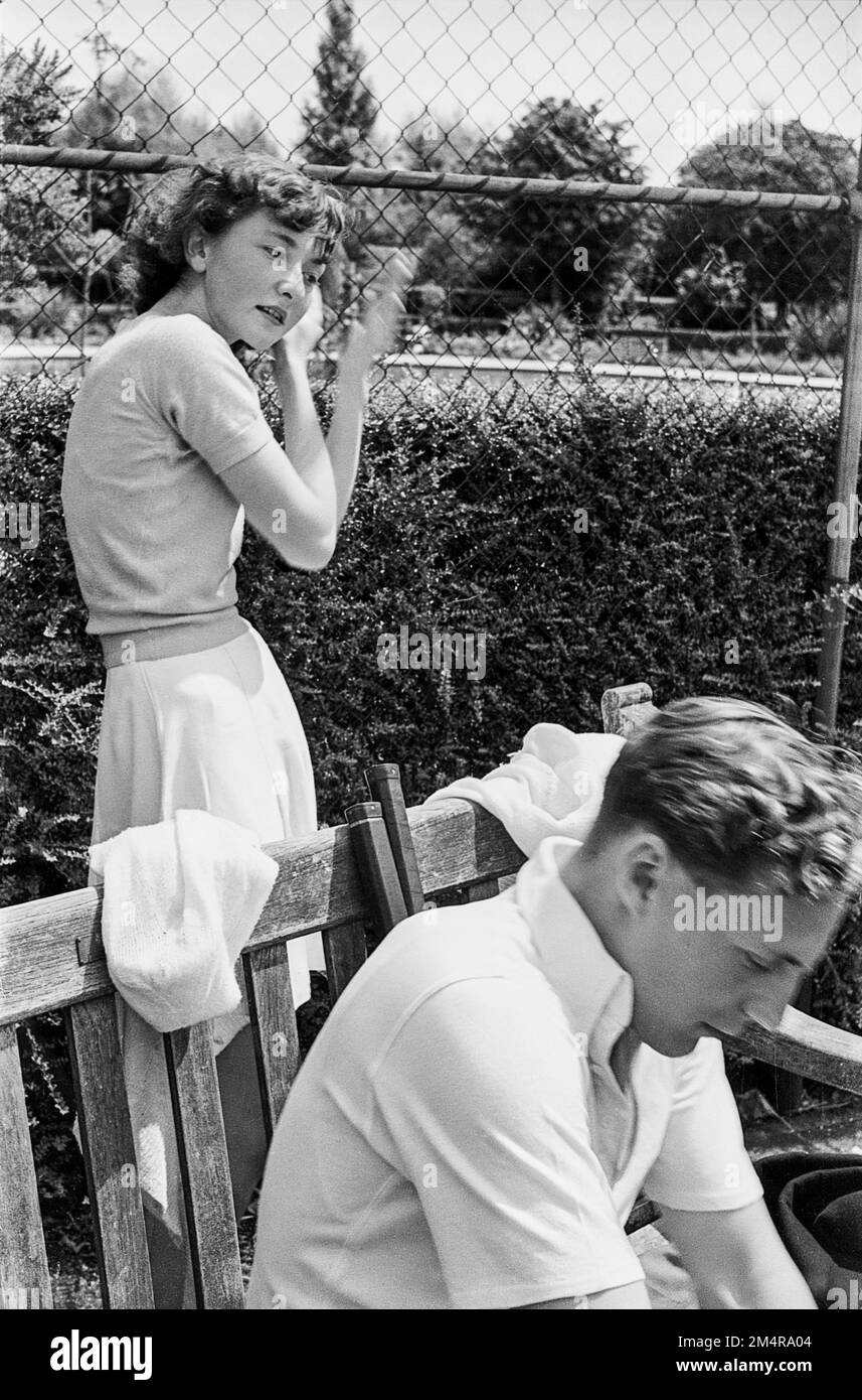 Tennisspieler 1949 Stockfoto