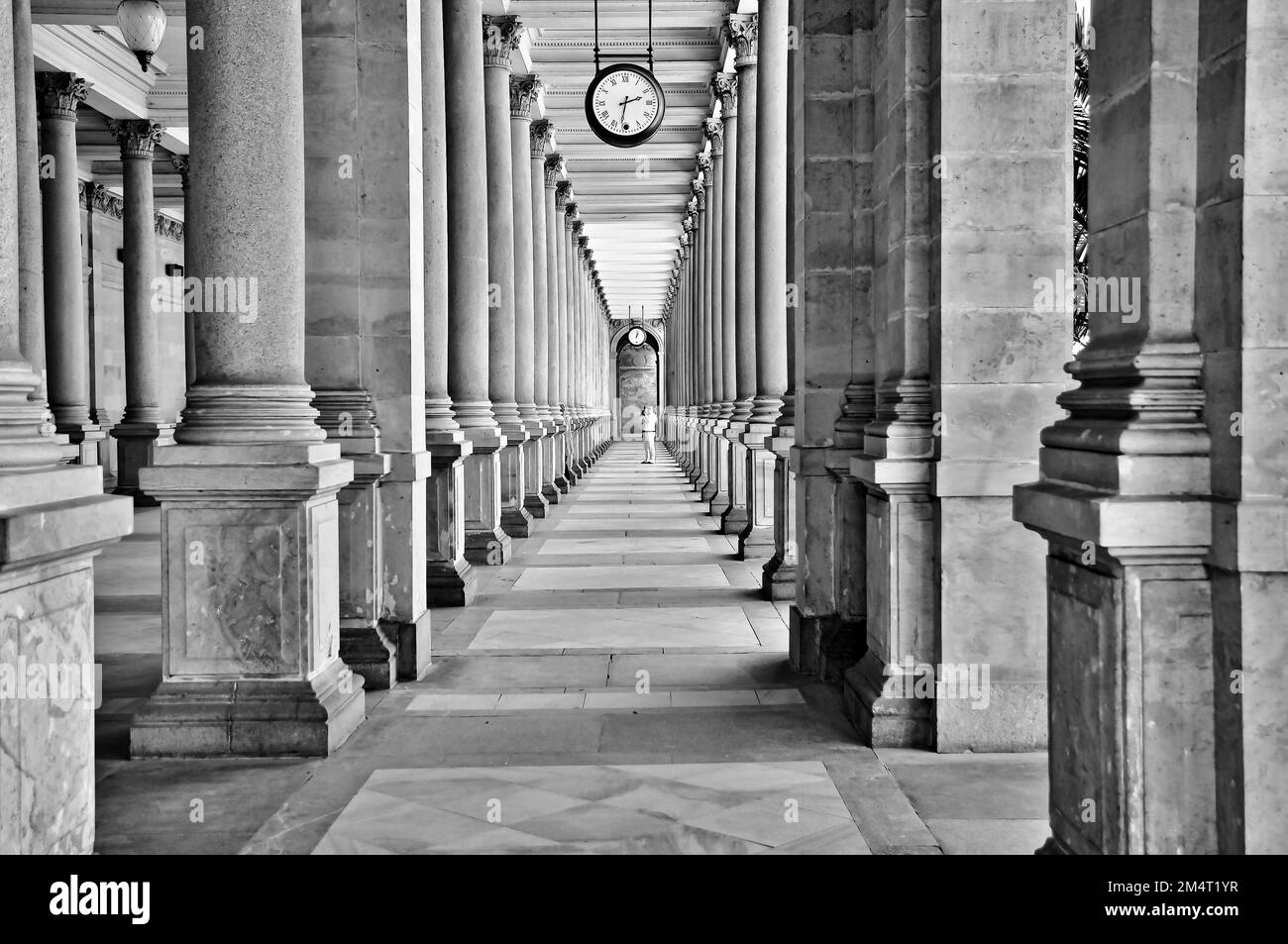 Karlovy Vary Mill Colonnade Korridor Stockfoto