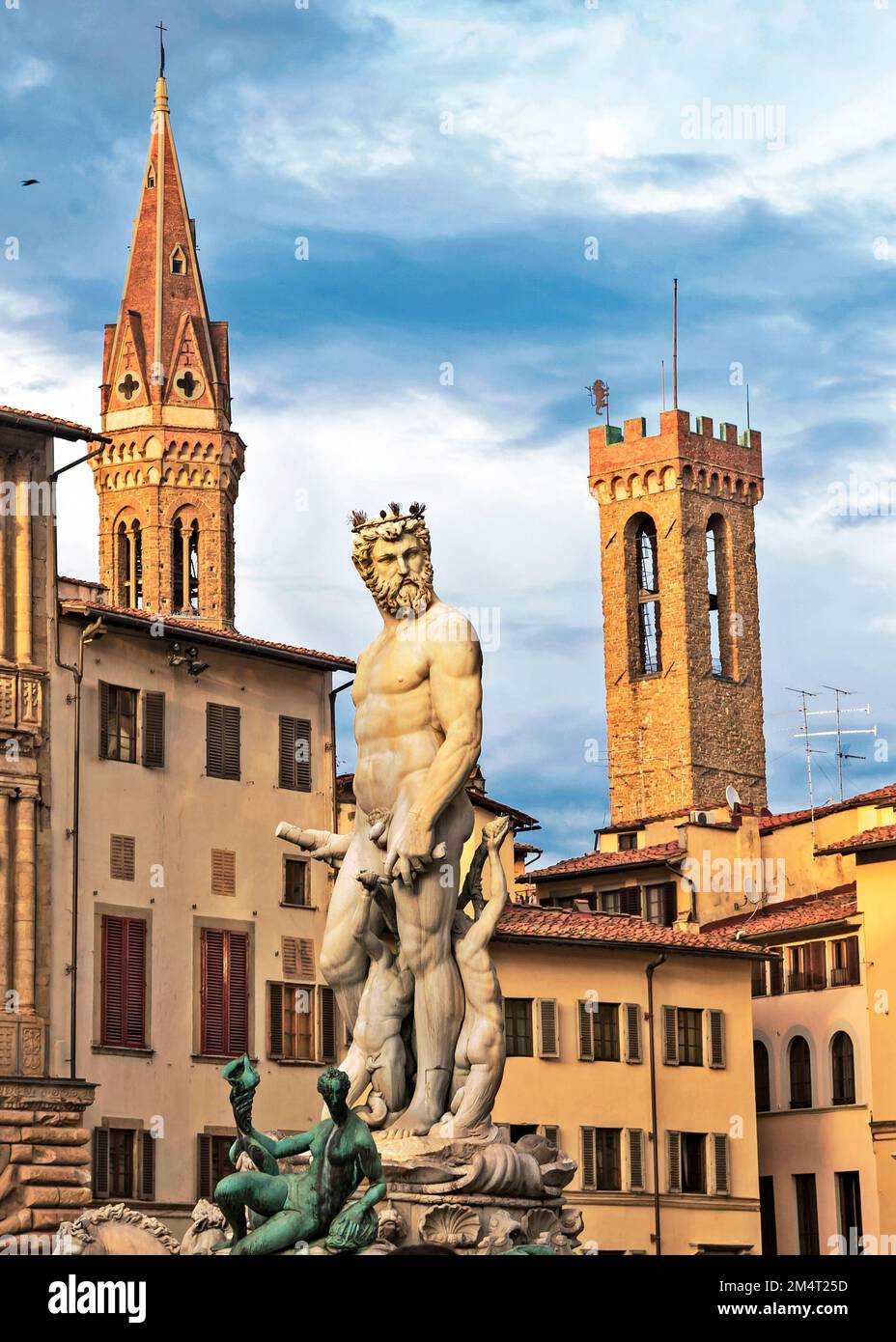 Neptunbrunnen auf der Piazza della Signoria, Florenz, Hauptstadt der Region Toskana, Italien Stockfoto