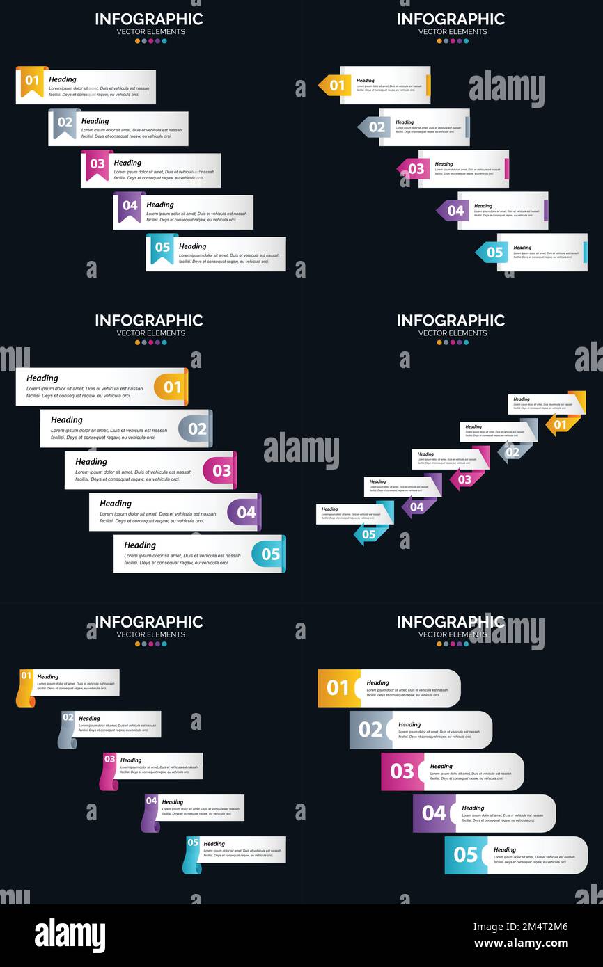 Unser Vector 6 Infographic Pack bietet eine Vielzahl von Diagrammen und
