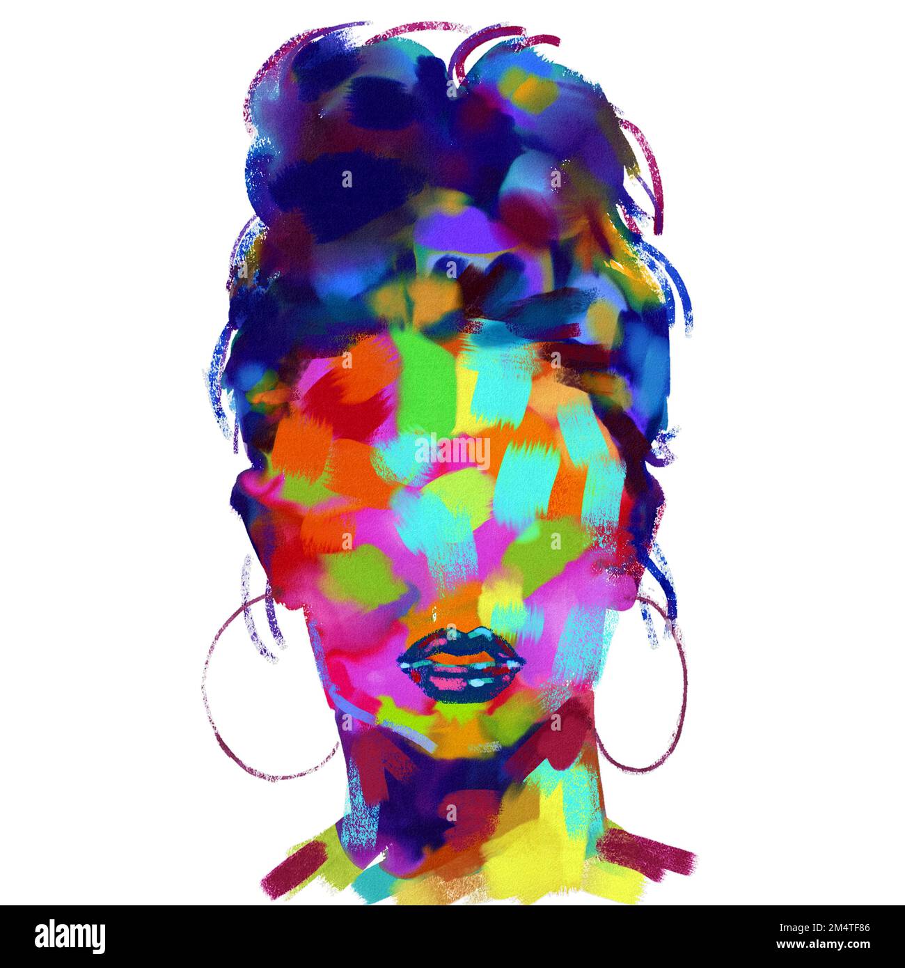 Frauen im Aquarell-Pop-Stil. Stockfoto