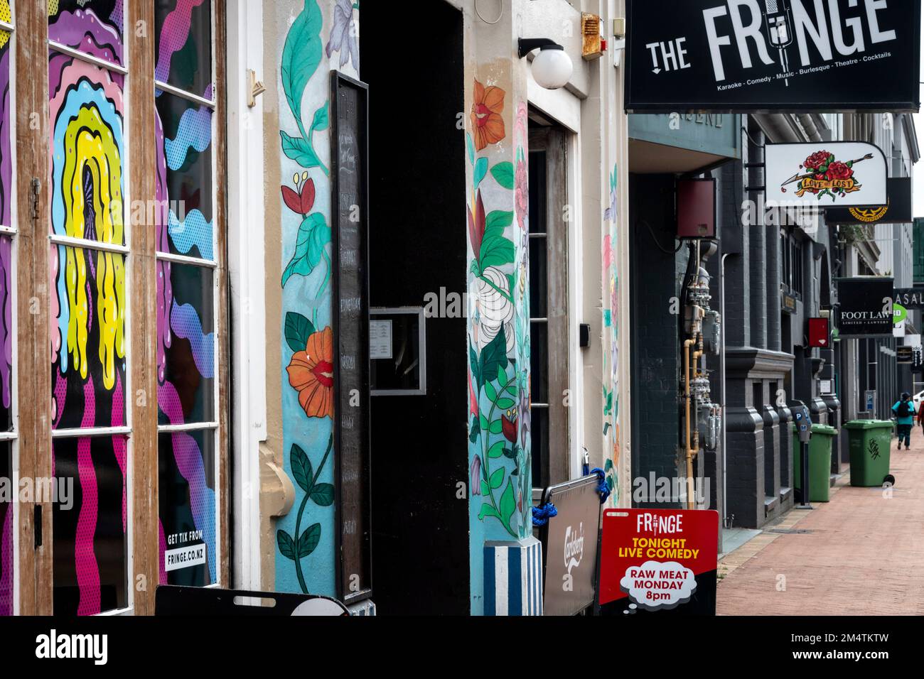 The Fringe, Bar und Comedy Club, Allen Street, Wellington, North Island, Neuseeland Stockfoto