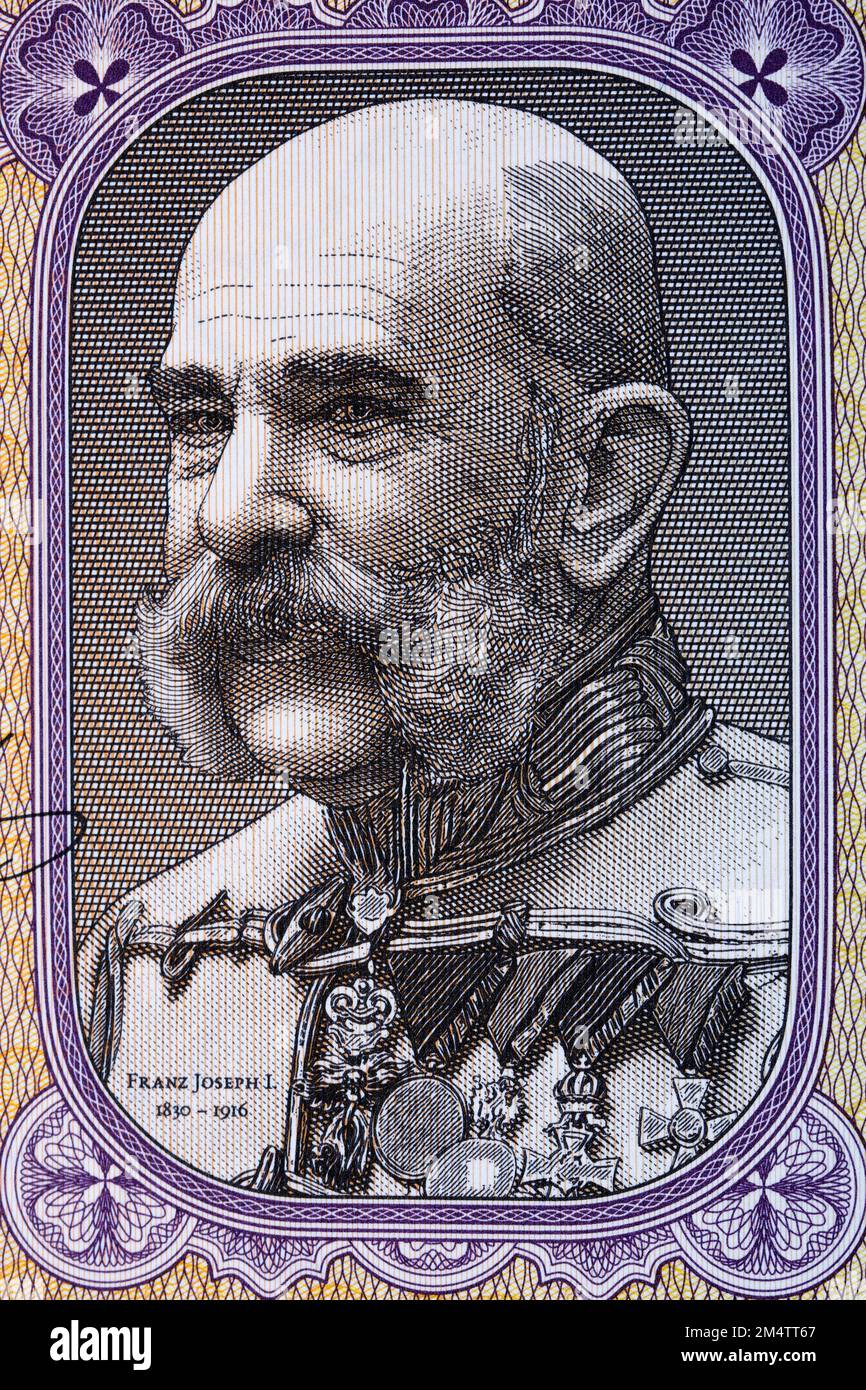 Franz Joseph I. von Österreich ein Porträt von Geld Stockfoto