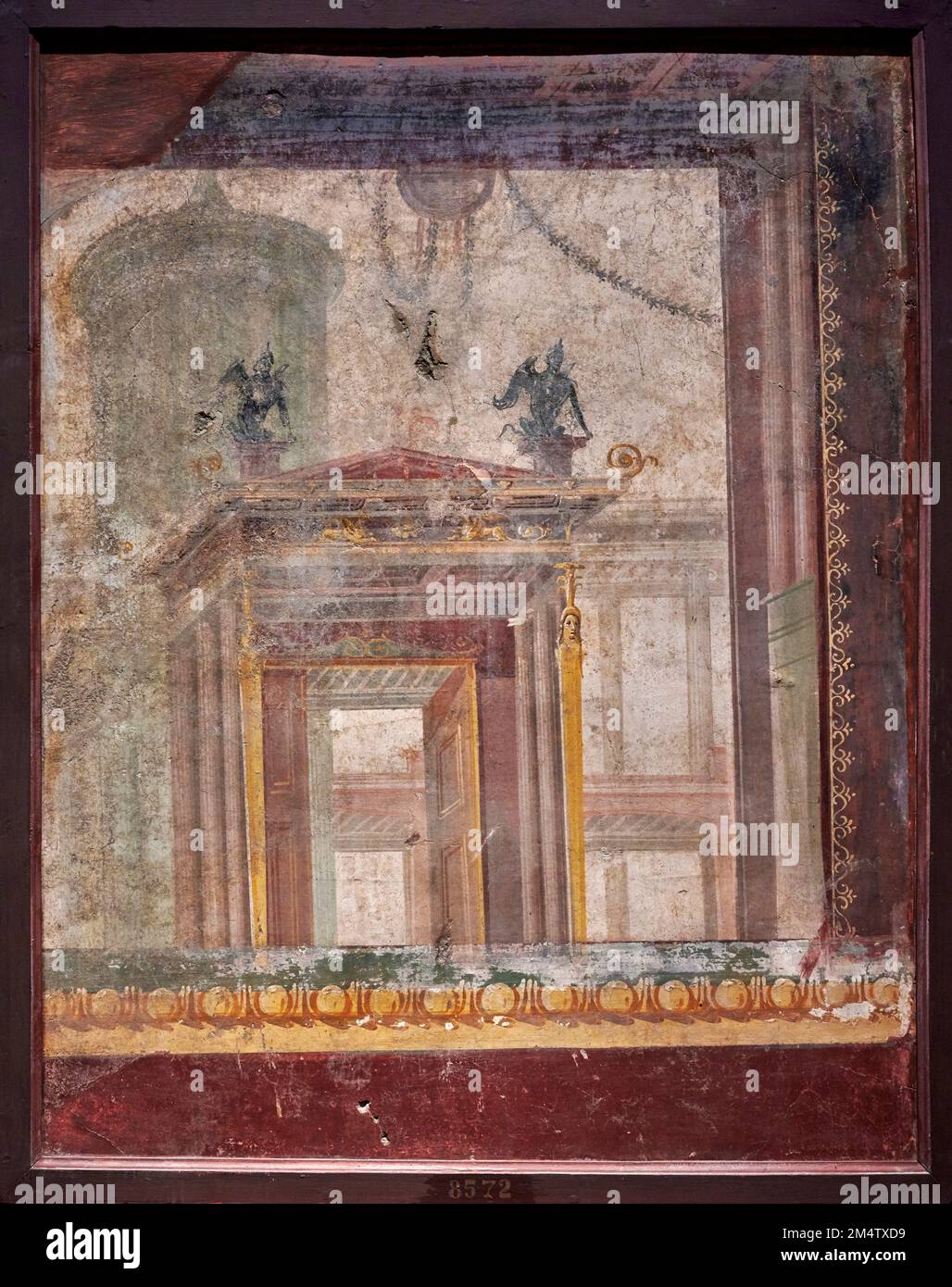 Architettura - affresco - Pompei, Casa del Peristilio - I SEC. D.C. Stockfoto