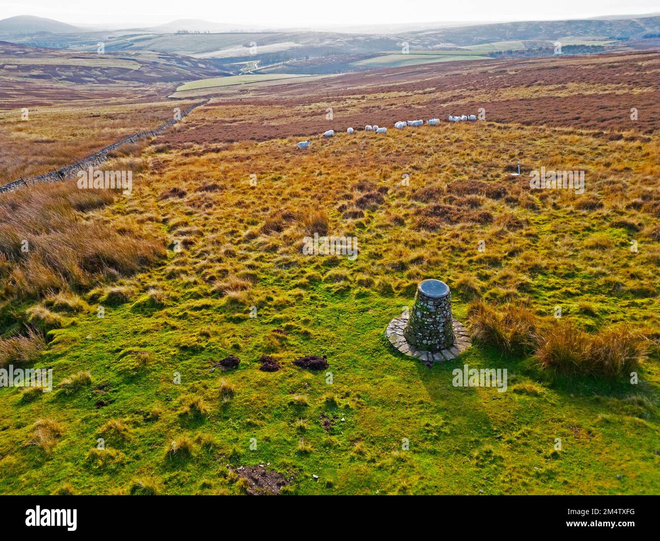 Longformacus Millennium-Toposkop. Lammermuir Hills Schottland Stockfoto