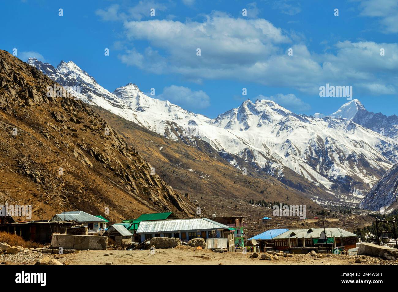 Dorf Chhitkul, Chitkul, Bezirk Kinnaur, Himachal Pradesh, Indien Stockfoto