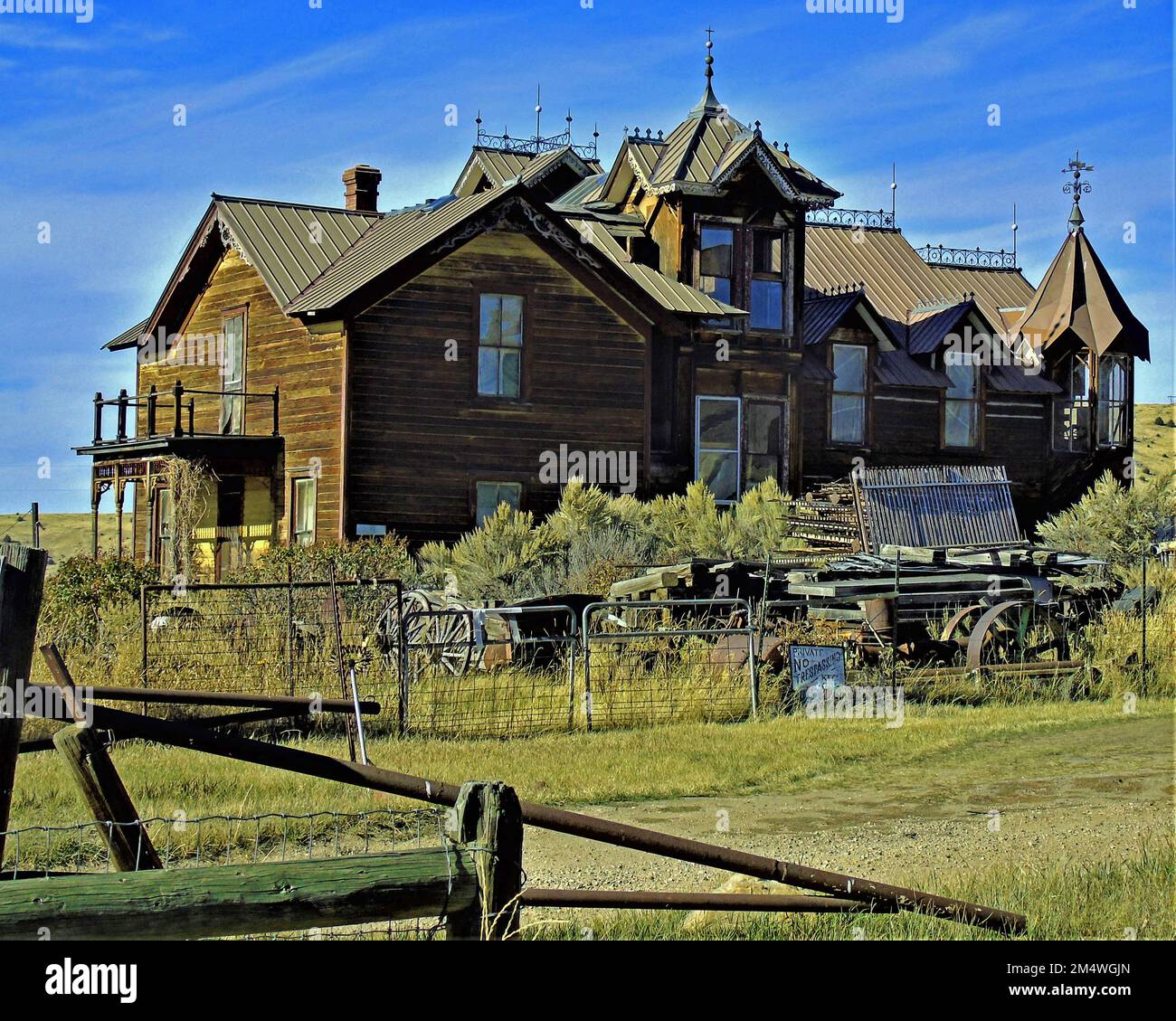 Oldtimer-Gebäude Navada City Montana Stockfoto