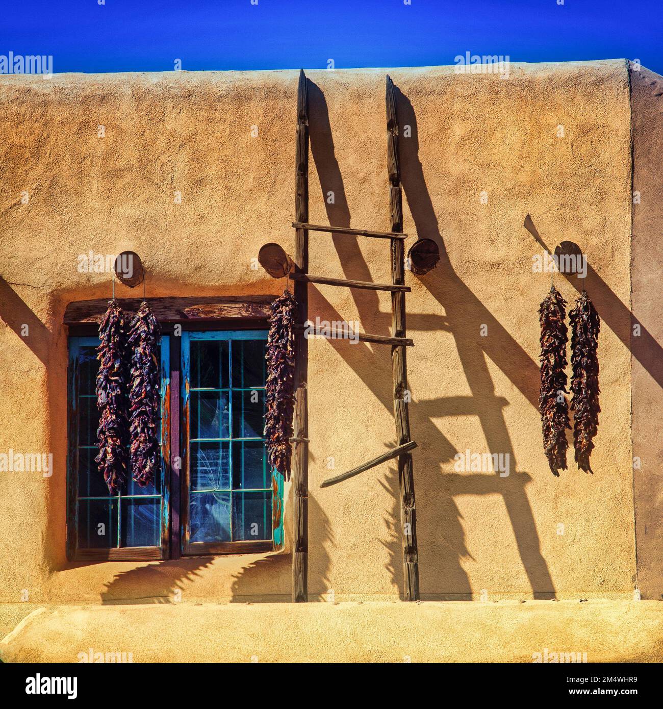 Klassische Architektur des Südwestens in Taos, New Mexico. Stockfoto