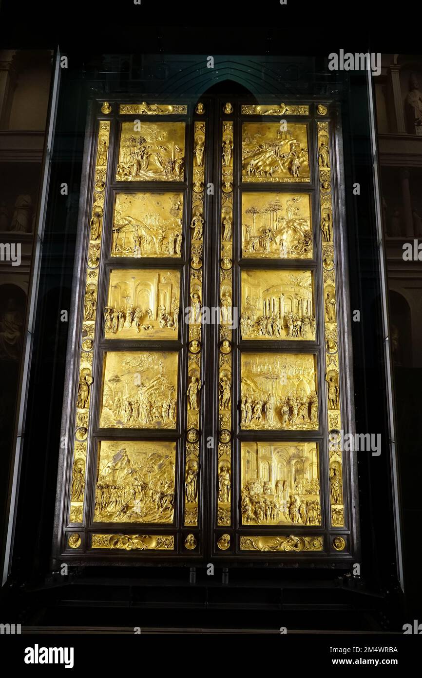 Himmelstor (Lorenzo Ghiberti), Museo dell'Opera del Duomo, Museum der Werke der Kathedrale, Florenz, Toskana, Italien Stockfoto