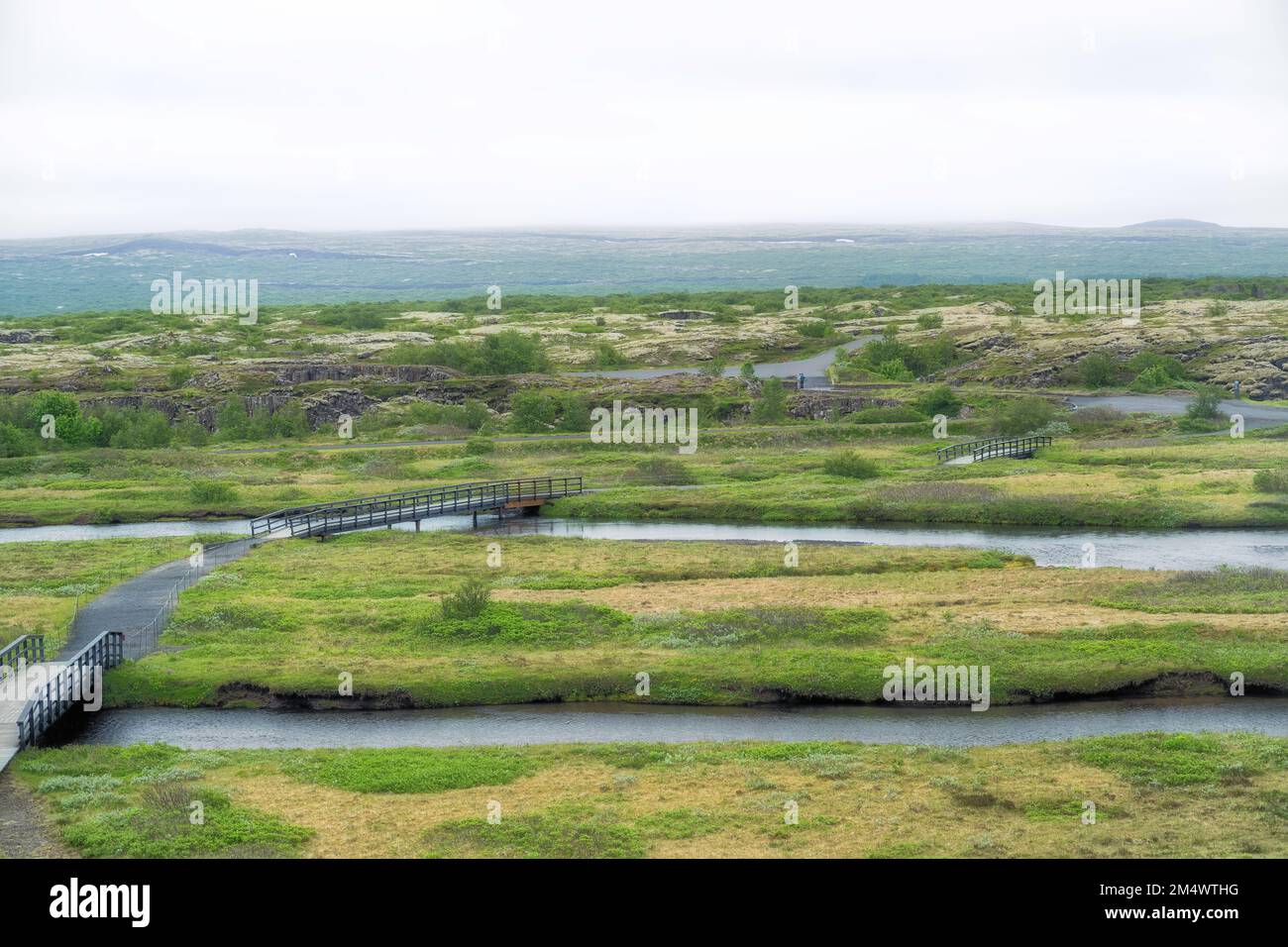 Blick vom isländischen geologischen Rift Stockfoto