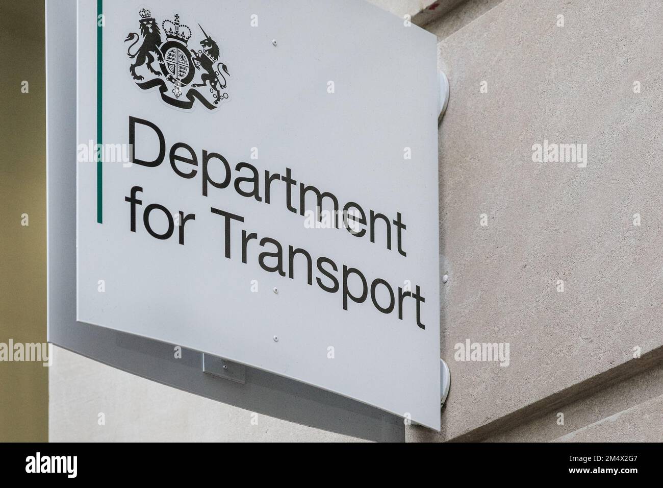 Department for Transport, Signage outside the Building, Transport Ministry of the UK Government in Westminster, London Stockfoto