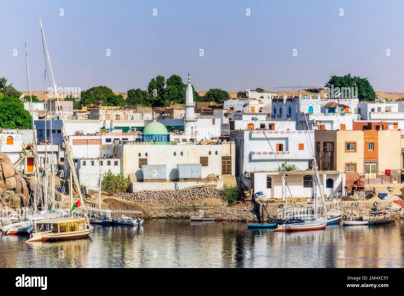 Ägypten, Assuan, Assuan, nubisches Dorf am Ufer des Nils Stockfoto