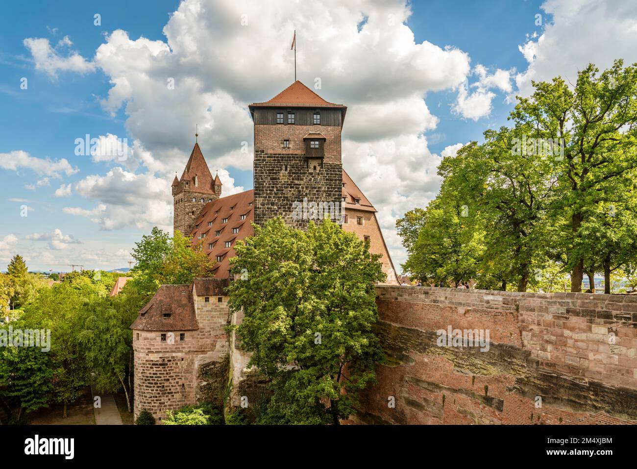 Deutschland, Bayern, Nürnberg, Funfeckturm der Nürnberger Burg Stockfoto