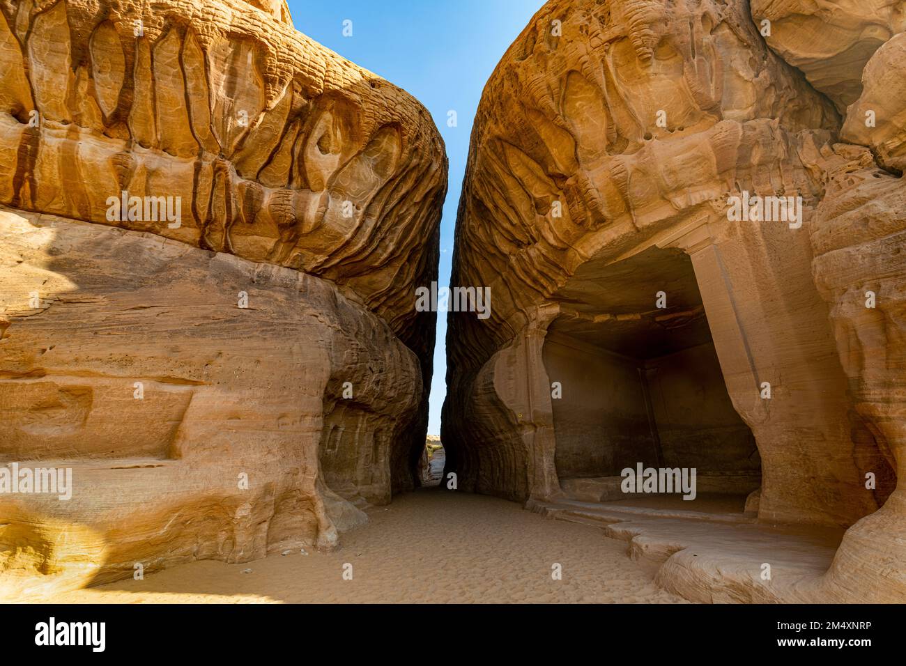 Saudi-Arabien, Provinz Medina, Al Ula, antikes Grab in Mada'in Salih Stockfoto