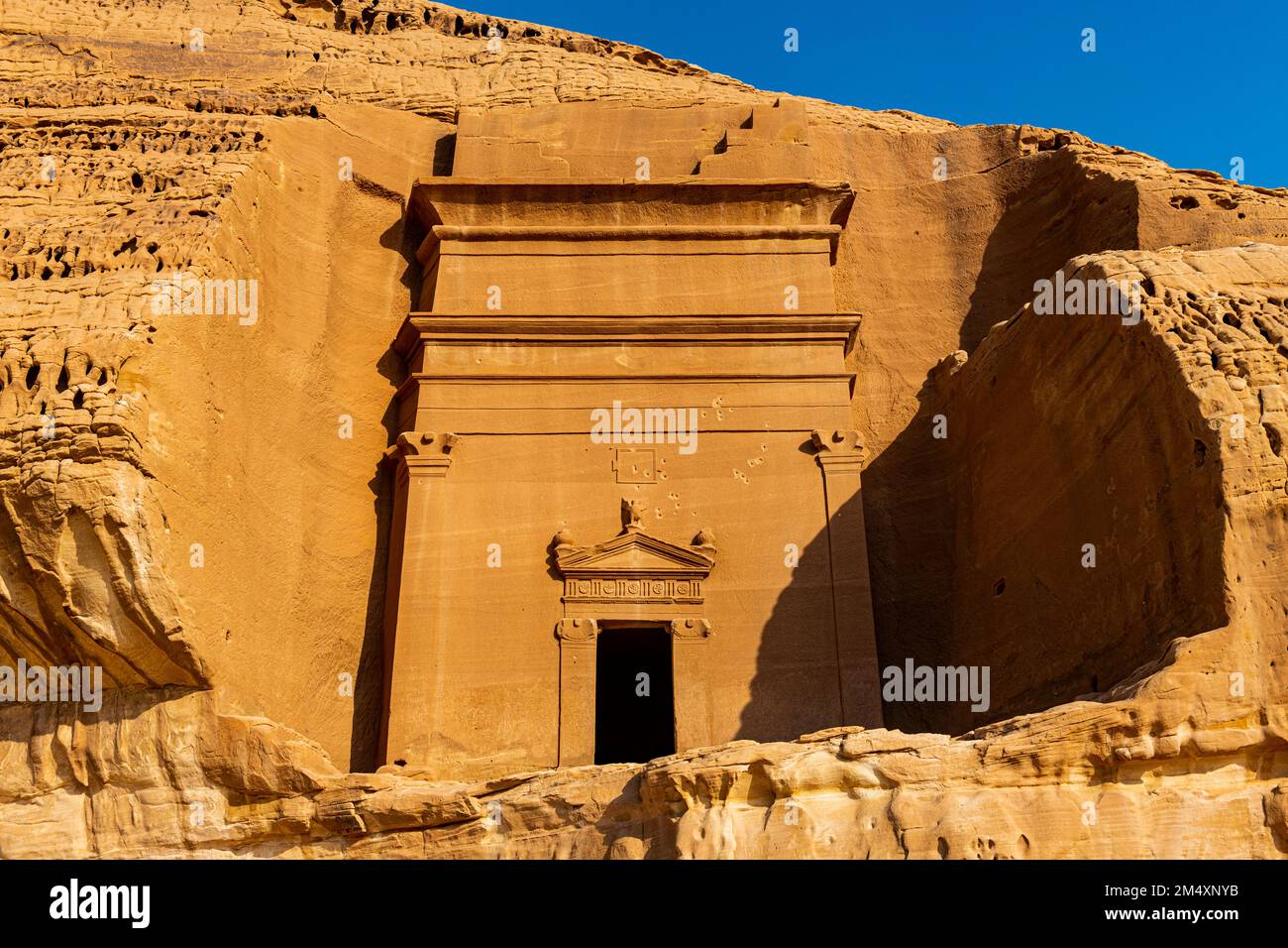 Saudi-Arabien, Provinz Medina, Al Ula, antikes Grab in Mada'in Salih Stockfoto