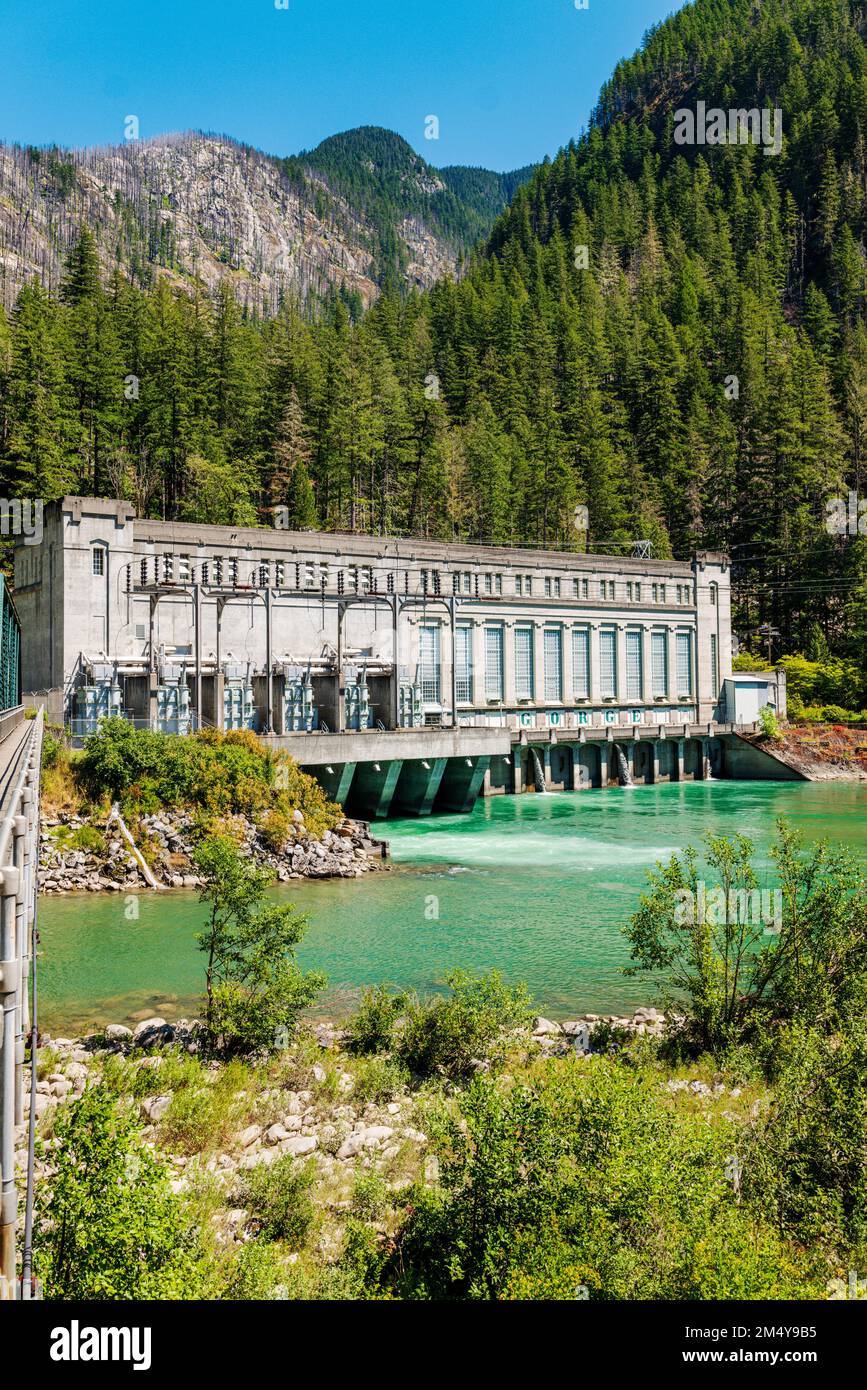 Gorge Dam; Skagit River; North Cascades National Park; Washington State: USA Stockfoto
