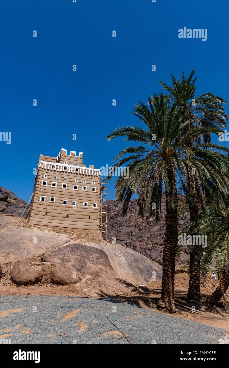 Altes befestigtes Haus aus Schlamm, Najran, Königreich Saudi-Arabien Stockfoto