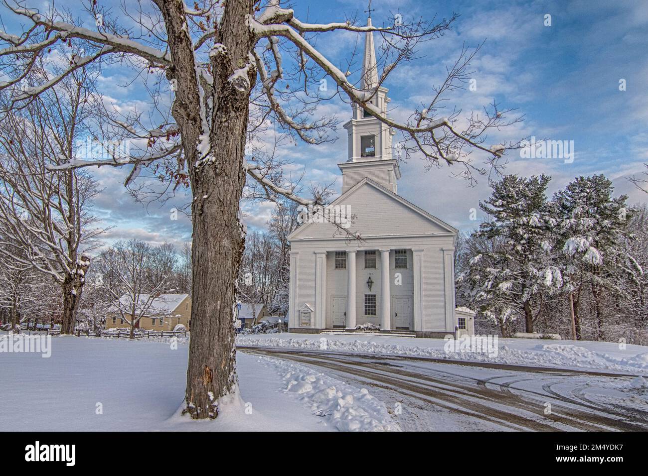 Die Phillipston Congregational Church am Town Common, Phillipston, MA Stockfoto