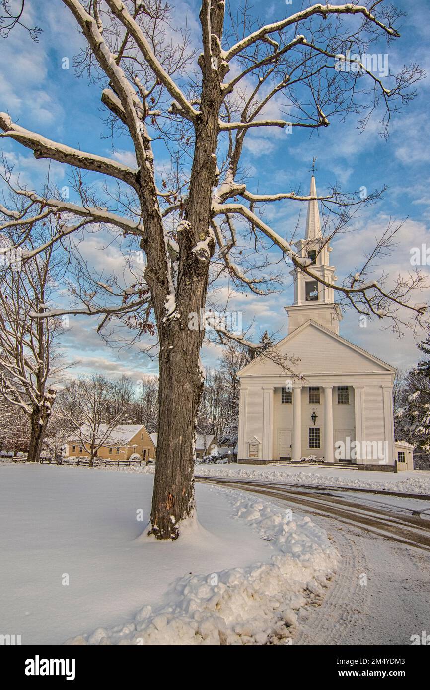 Die Phillipston Congregational Church am Town Common, Phillipston, MA Stockfoto