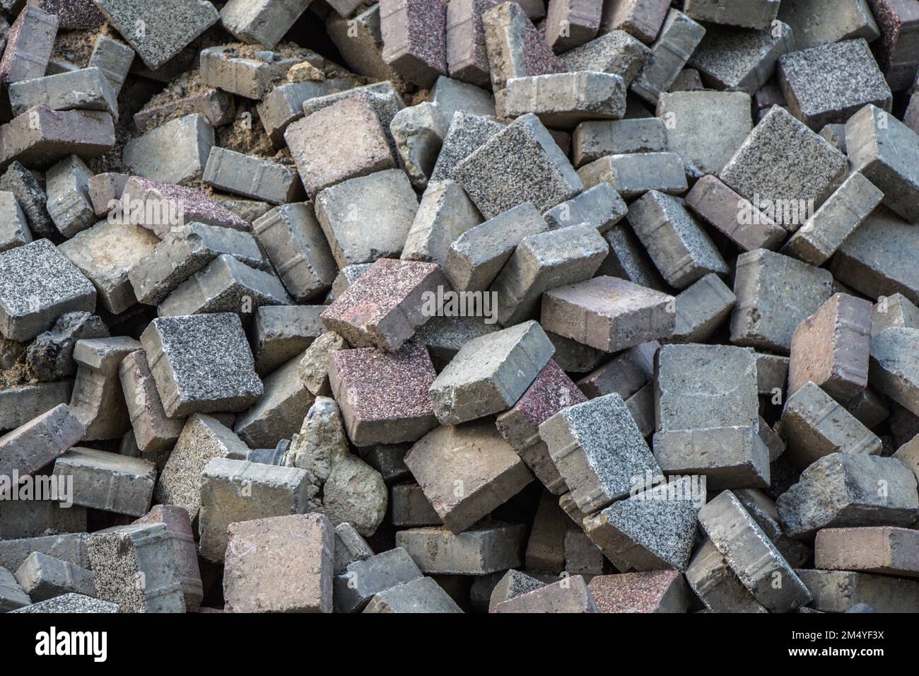 Betondecke Fliese Steine als Baumaterial Stockfoto