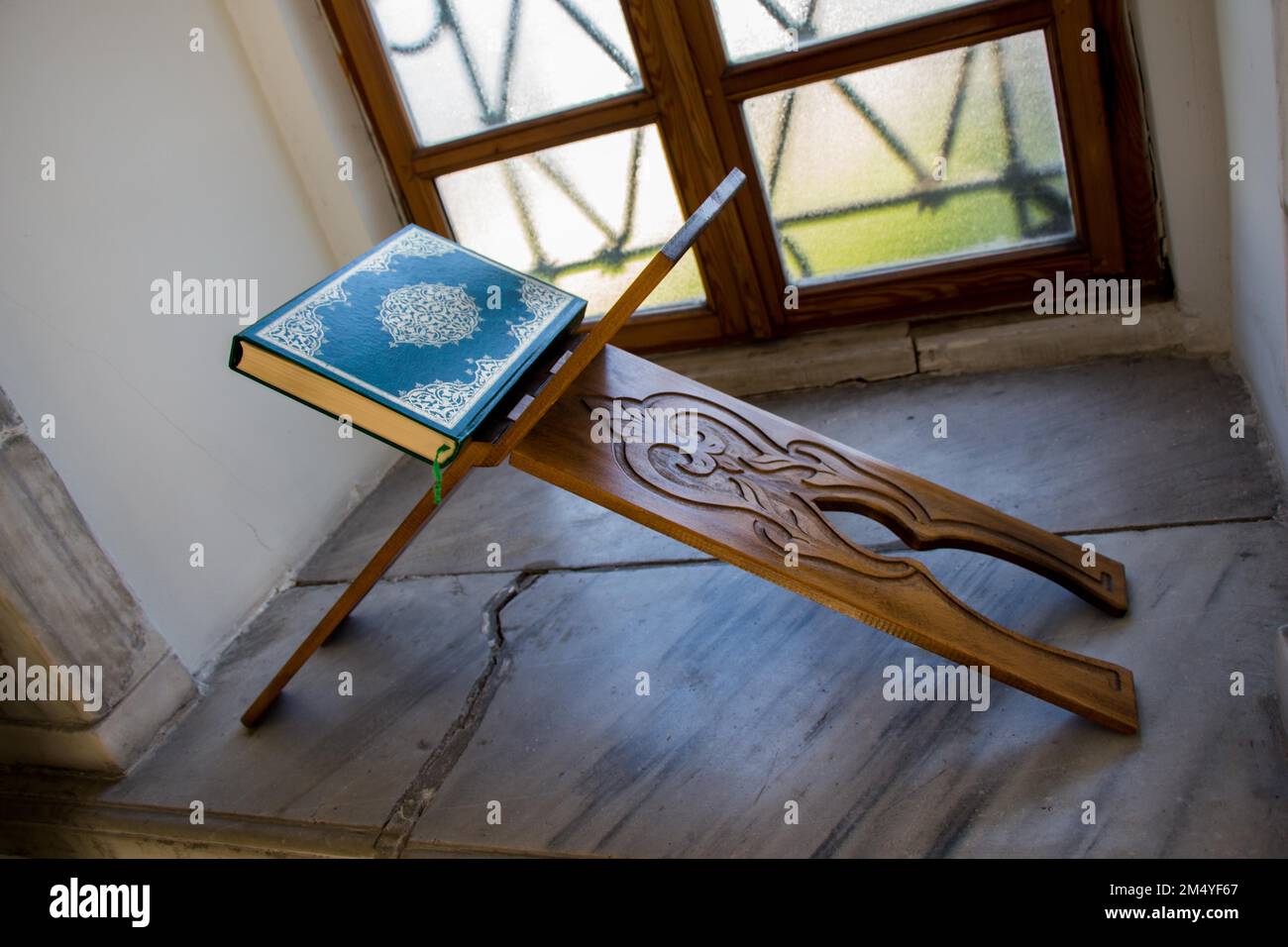 Osmanisches, türkisches Rednerpult aus Holz Stockfoto