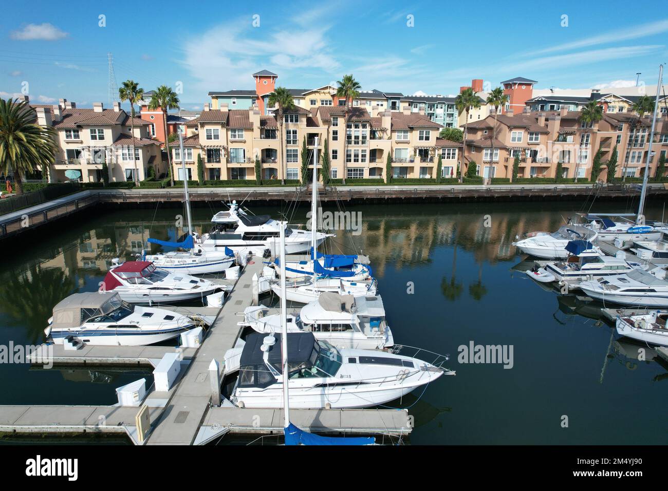 10-15-2021: Redwood City, Kalifornien; Blair Island Marina Redwood City Kalifornien Stockfoto