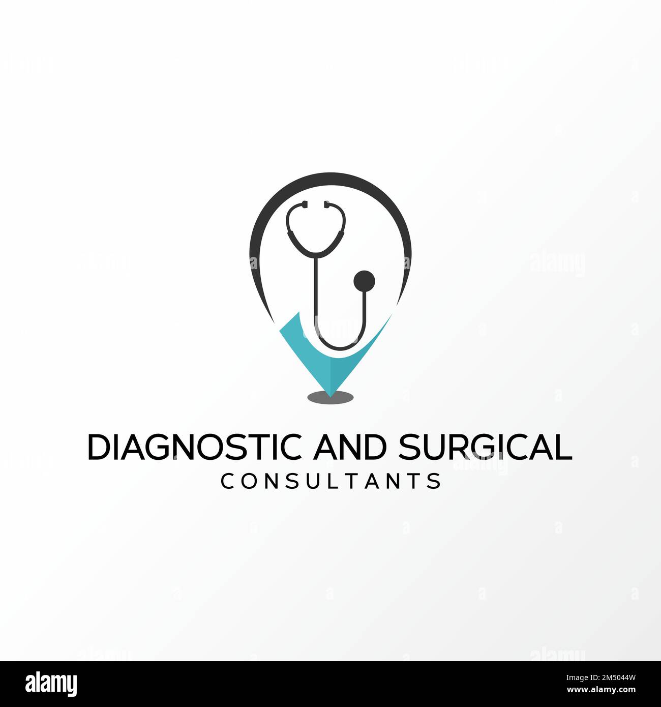 Einzigartiger Ort oder Ort und Stethoskop Bildgrafik Symbol Logo Design abstraktes Konzept Vektormaterial. Kann als Gesundheit und Punkt verwendet werden Stock Vektor