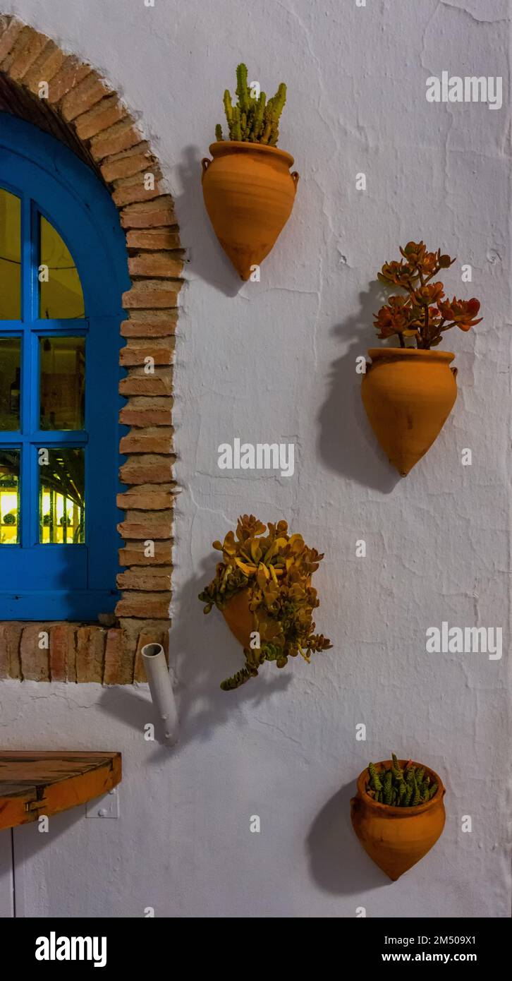 Detalle Calles de Frigiliana, Malaga, España / Detailstraße Frigiliana, Malaga, Spanien Stockfoto