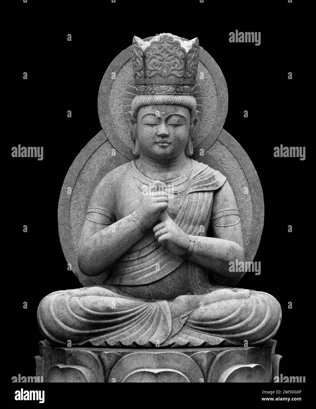 Vajra Mudra ist eine buddhistische heilige Handgeste oder „Abdichtung“, die die Durchblutung anregt. Es ist nützlich bei der Behandlung von niedrigem Blutdruck und Müdigkeit. Stockfoto